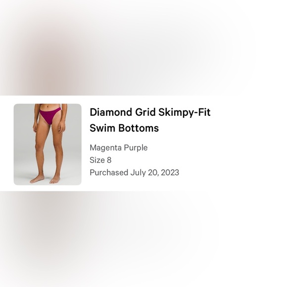 Lululemon Diamond Grid Skimpy-Fit Swim Bottoms, Size 8 - Picture 6 of 6
